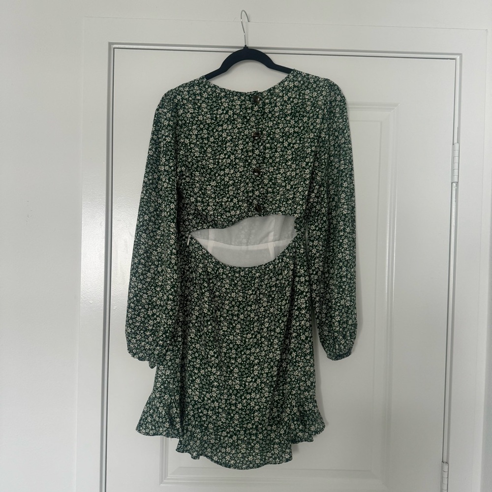 Lulus Blooming Darlin' Green Floral Print Ruffled Mini Dress - Picture 5 of 7